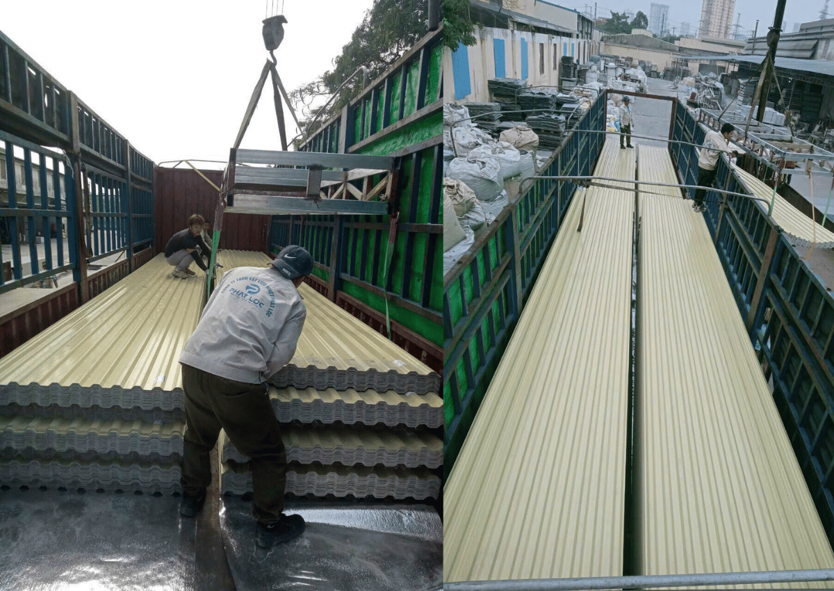 Tôn nhựa PVC ASA siêu bền 24 Phát Lộc vận chuyển tôn nhựa PVC ASA