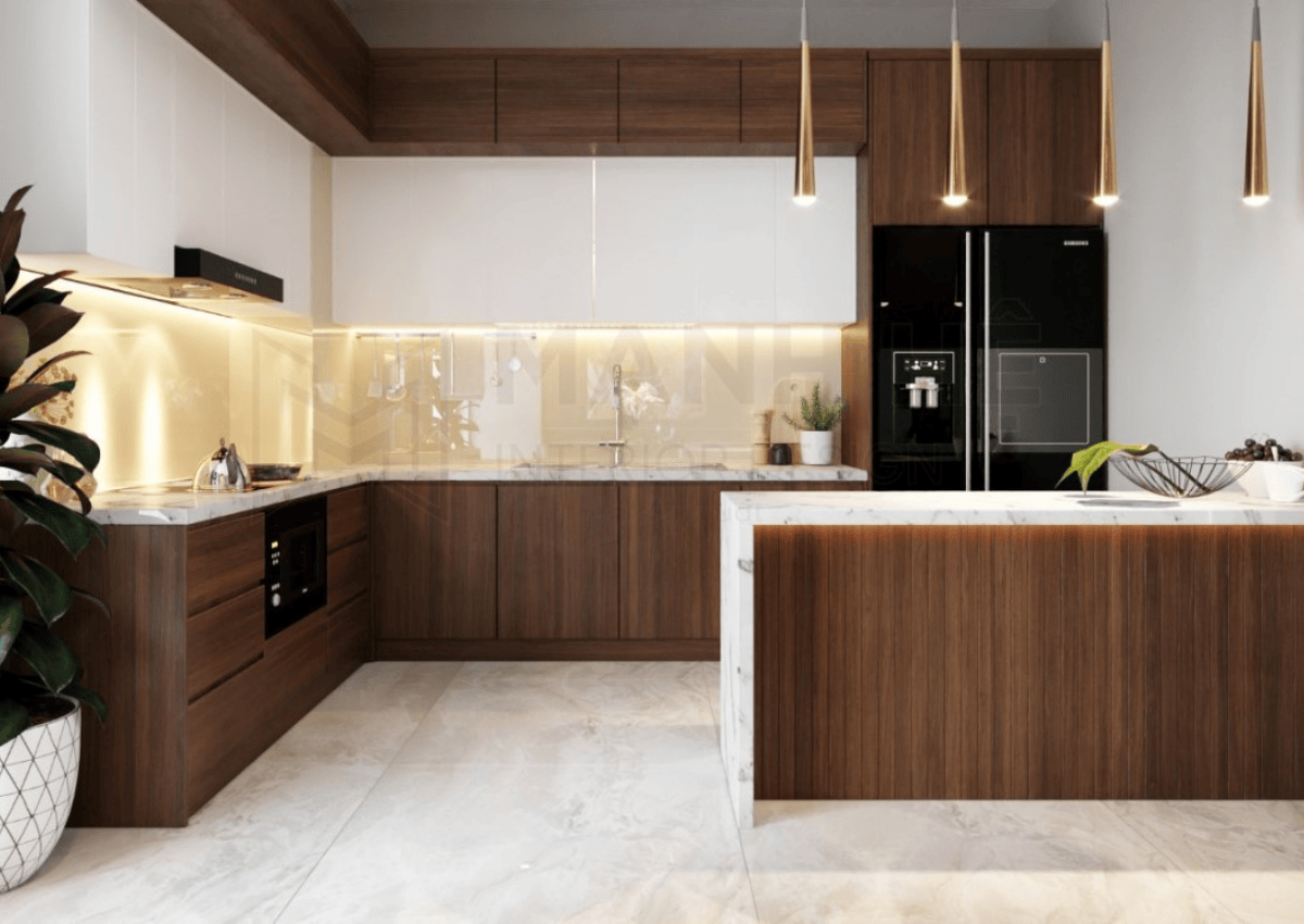Tủ bếp làm bằng tấm PVC