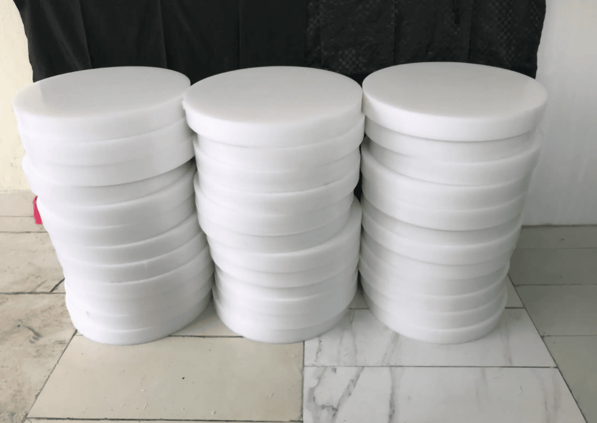 Thớt nhựa PP trong công nghiệp 5 Thớt nhựa được làm từ nhựa PP độ dày 5cm