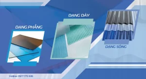 Các loại tấm lấy sáng polycarbonate