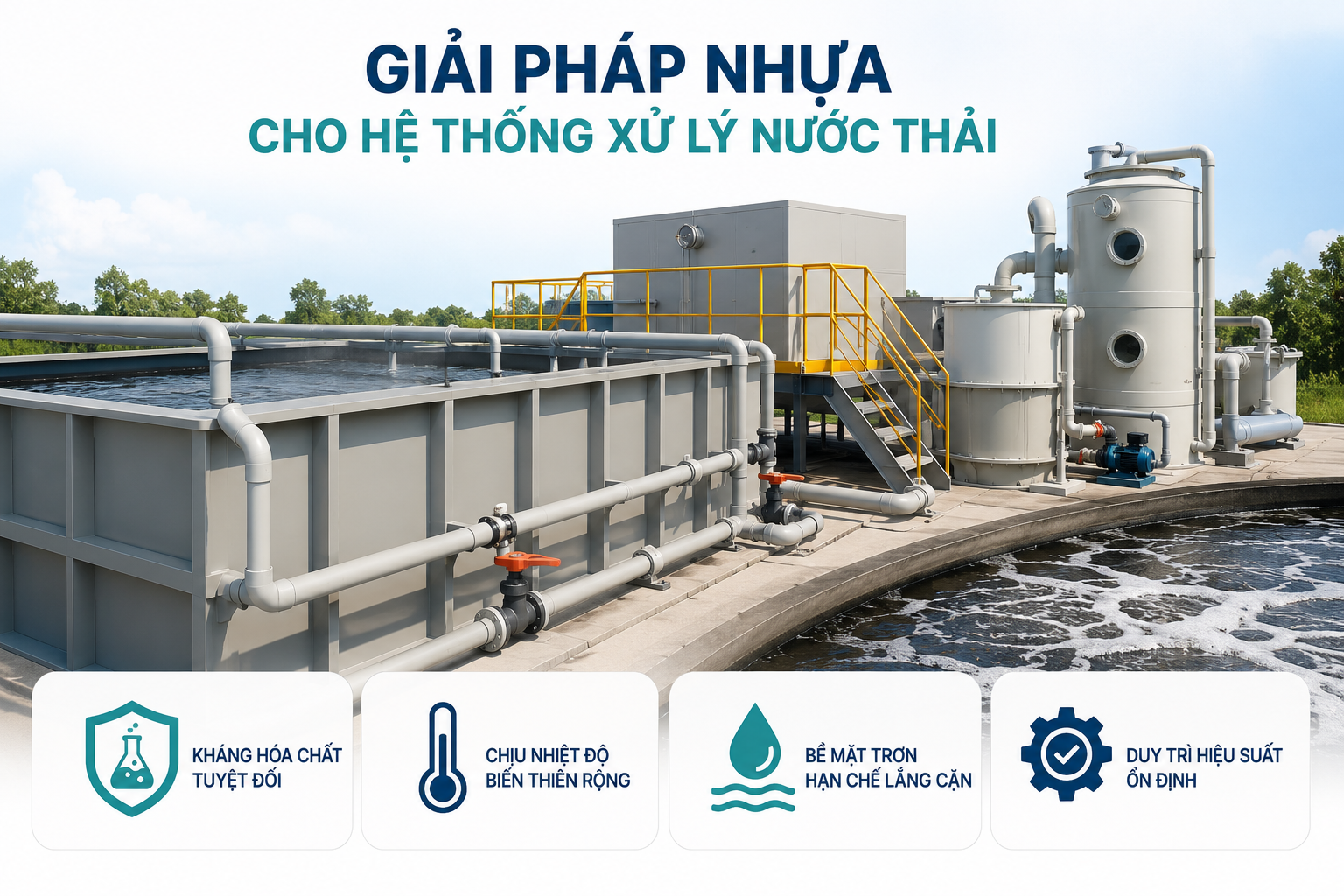 Giải pháp nhựa cho hệ thống xử lý nước thải
