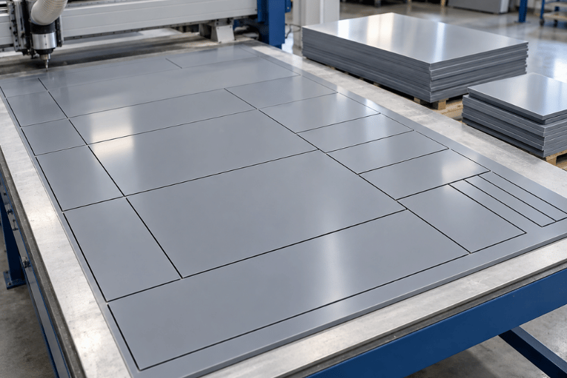 Cách tối ưu sơ đồ cắt tấm nhựa PVC để giảm hao hụt vật tư sản xuất